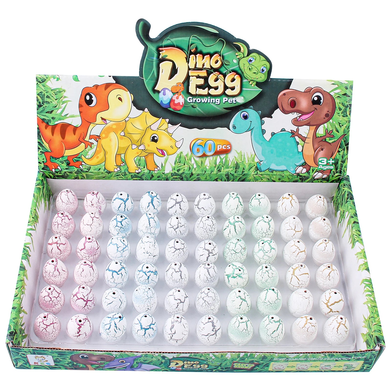 Sunpao 60pcs Magic Dinosaur Eggs Hatching in Water Growing Dinosaur Egg Animal Breeding Educational Toys for Children Kids Gifts