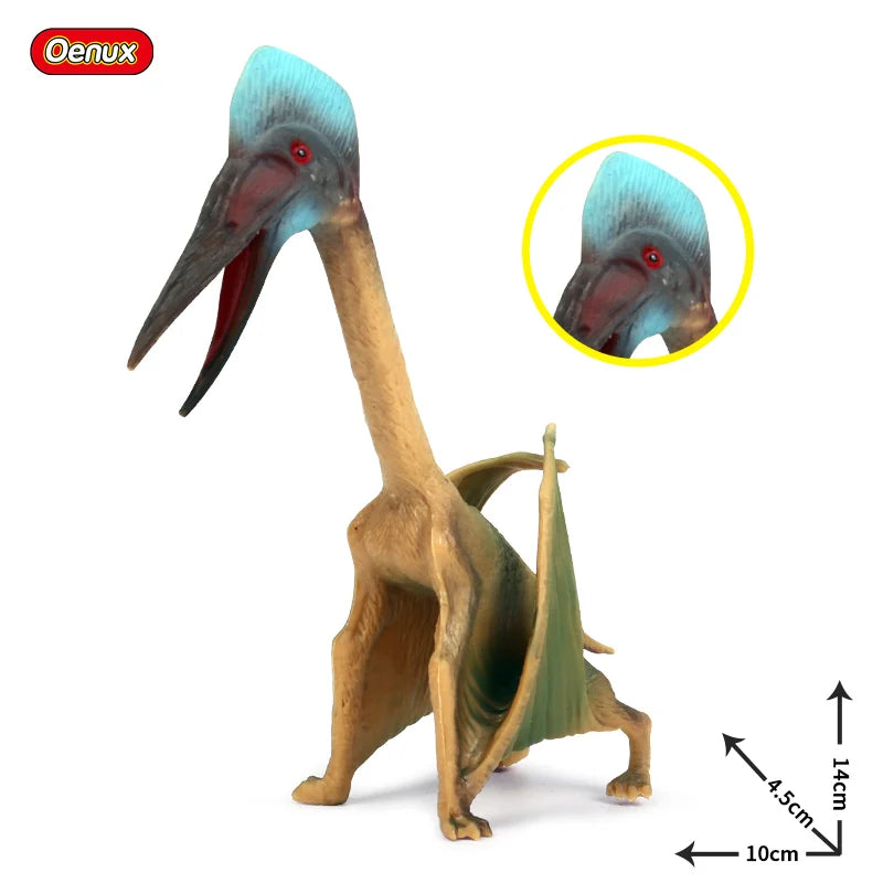 Oenux Classic Jurassic Dinosaur Brinquedo Quetzalcoatlus Ljahjas Pterodactyl Action Figures AnimalS Model PVC Collection Kid Toy