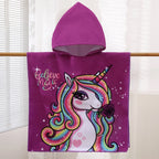 1 Pack of Cartoon Hooded Poncho Bath Towels for Children Aged 2-7, Made of Polyester Fiber with Strong Water Absorption, Cartoon-Themed Bath Towel, Suitable for Beach Trips, Bathroom Supplies