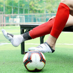 Loogdeel 1 Pair Football Socks Soccer Leg Brace Sleeves Breathable Sport Sock Adult Kids Shin Guards Calf Protection Leg Cover