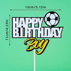 Football Boy Cake Topper Soccer Player Doll Decor for Birthday Party Sports Theme Childrens Celebration Supplies Cupcake Decor