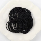 98/200Pcs Women's Black Elastic Headband Girls' Hair Rope Solid Color Ponytail Clip Simple and Durable Girls' Hair Accessories