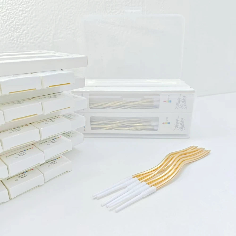6/12/48pcs/1case Birthday Candles Spiral Cake Candles  Long Thin Cake Candles For Wedding Party And Cake Decoration