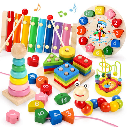 Montessori Wooden Toys Set for Babies Educational Learning Puzzle Toy