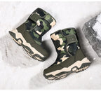2024 Winter Children Shoes Plush Waterproof Fabric Non-Slip Girl Shoes Rubber Sole Snow Boots Fashion Warm Outdoor Boots
