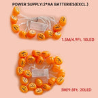 1pc 10/20 LED 3D Pumpkin String Light Halloween Atmosphere Decorative Lamp Battery Powered For Home Bedroom Party Festival Decor