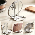 Stainless Steel Pot Lid Rack Detachable Pan Cover Shelf Kitchen Multifunctional Spatula Holder Spoon Stand Kitchen Accessories
