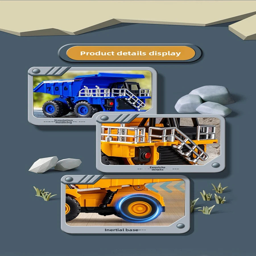 1pcs Mini Children Inertia Car Toy Simulation Mining Engineering Car Toy Model Creative  Games Pull Back Car Mining Car Boy Gift