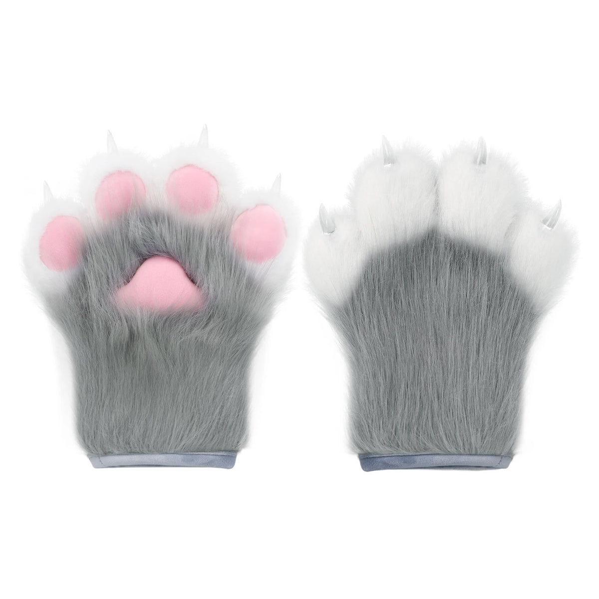 Furry Faux Fur Fox Cat Paws Gloves Animal Fursuit Mittens Halloween Christmas Cosplay Costume Props