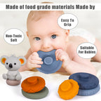 Baby Montessori Sensory Intellectual Development Set, Developing Fine Motor Skills,  Koala Stacking Tower Learning Toys