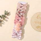 10Pcs Girls Fresh Bowknot Head Rope Sweet Printing Double Ponytail Hair Ties Bands Head Scrunchies Without Cardboard