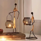 Nordic Metal Candlestick Abstract Character Sculpture Candle Holder Decors Handmade Figurines Home Decoration Art Gifts Hot 2025