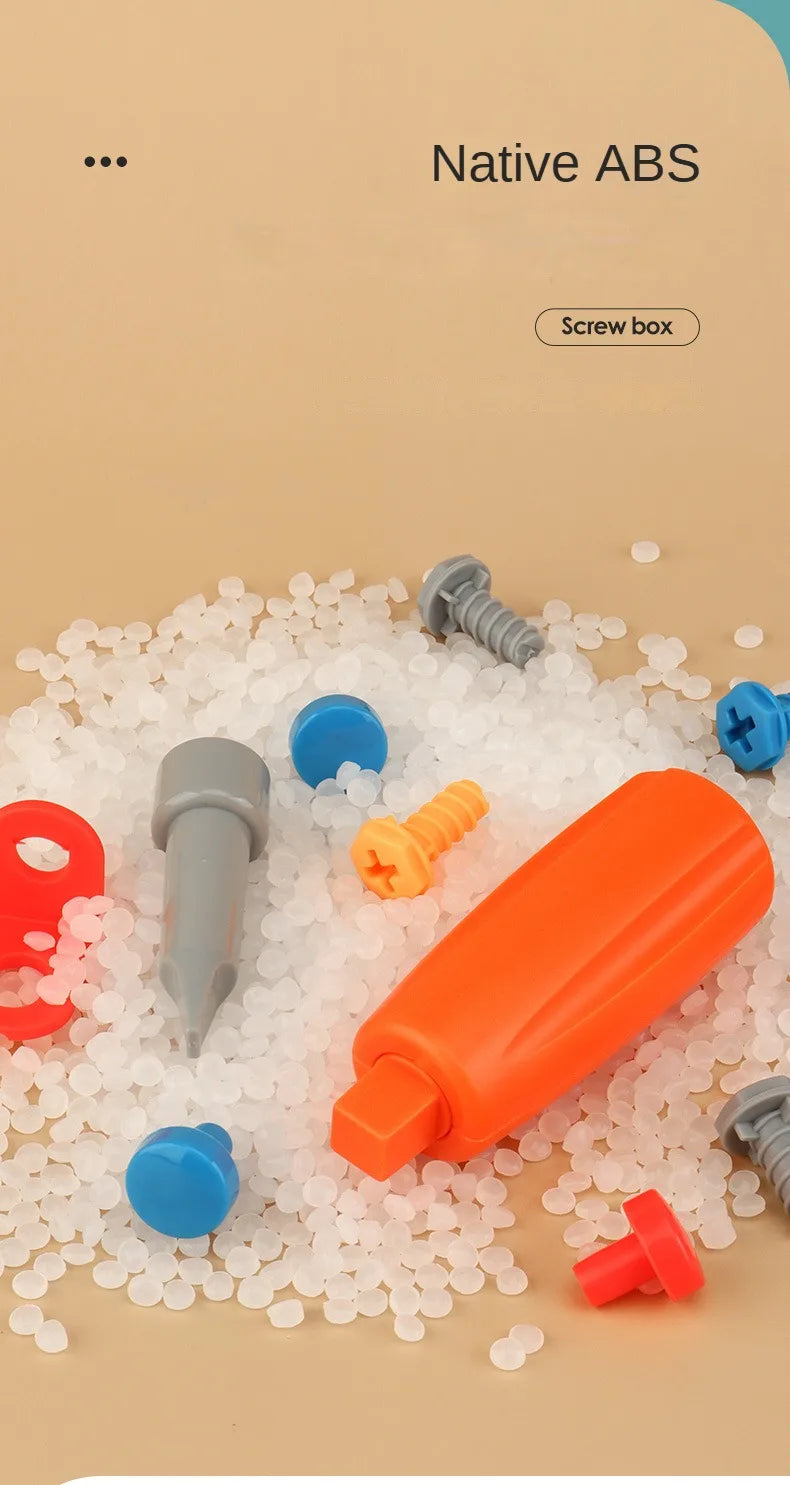 211PCS Pretend Repair Toolbox DIY Assembling Power Screwdriver Toy Kit Creative Games Educational Montessori Toys