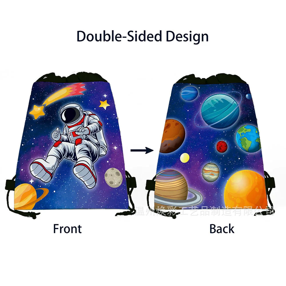 1pc Non Woven Drawstring Bag Birthday Party Gift Bag for Boys Girls Shoulder Storage Bag Multiple Themed Parties to Choose from