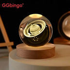 GGbingo 6cm Crystal Ball Decoration Astronomy Solar System Planets Moon Astronaut LED Balls Home Snow Glass Globe Decorations