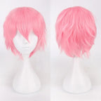 Men Women Synthetic Anime Cosplay Wigs Short Straight Hair Heat Resistance Multicolour Red White Pink Gray Brown