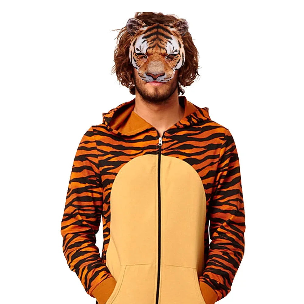 3D Animal Mask Halloween Masquerade Ball Masks Tiger Pig Half Face Mask Party Carnival Fancy Dress Costume Props