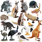 Oenux Classic Australian Wild Animals Kangaroos Koala Platypus Tasmanian Devil Echidna Cassowary Model Figurine Toy Kid Gift