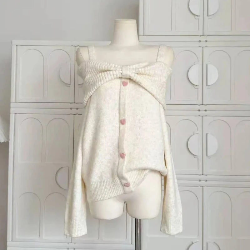 Preppy Style Sweet Knitted Sweater 2000s Aesthetic Gyaru Chic Korean Y2k Jumper Sweater Long Sleeve Coquette Knitwears