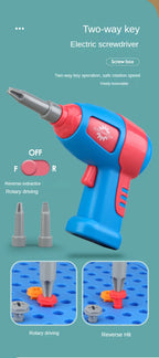 211PCS Pretend Repair Toolbox DIY Assembling Power Screwdriver Toy Kit Creative Games Educational Montessori Toys