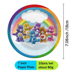 Care Bear Party Supplies Disposable Plate  Napkin Tablecloth Cake Topper Gifts Bag Kids for Birthday Party Decorations Set Gifts