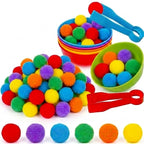 Kids Sorting Counting Toys Rainbow Color Classification Bowls Set