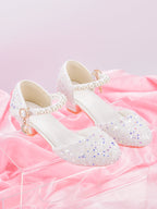 Girls Princess Party Heels Shiny Star Dress Shoes for Kids