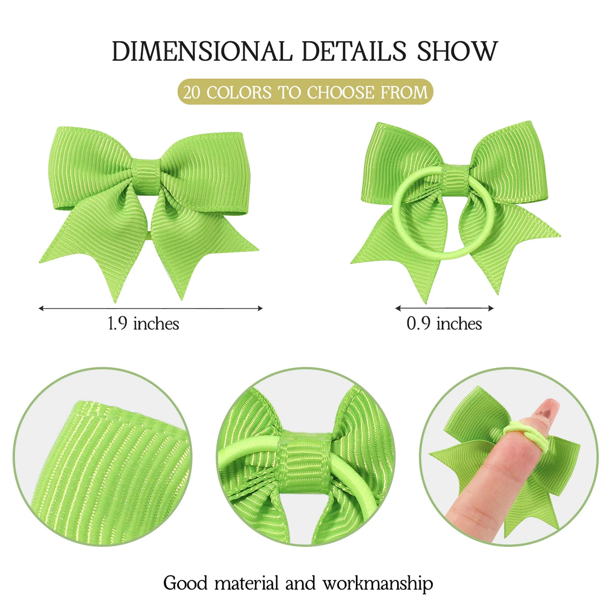 20/40Pieces Babies Tiny 2Inches Hair Bows Rubber Bands Hair Ropes Ponytail Holders for Baby Girls Infant Kids Hair Accessories