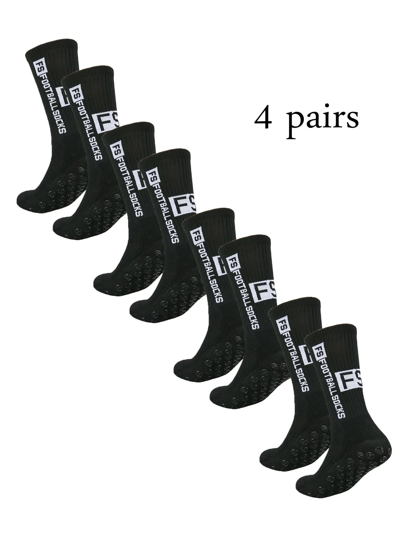 4 Pairs Men's Athletic SocK Soccer Socks Sports Grip Sock Anti-slip Basketball Socks Spot Rubber Non-Slip Soft Cotton Soccer Sox