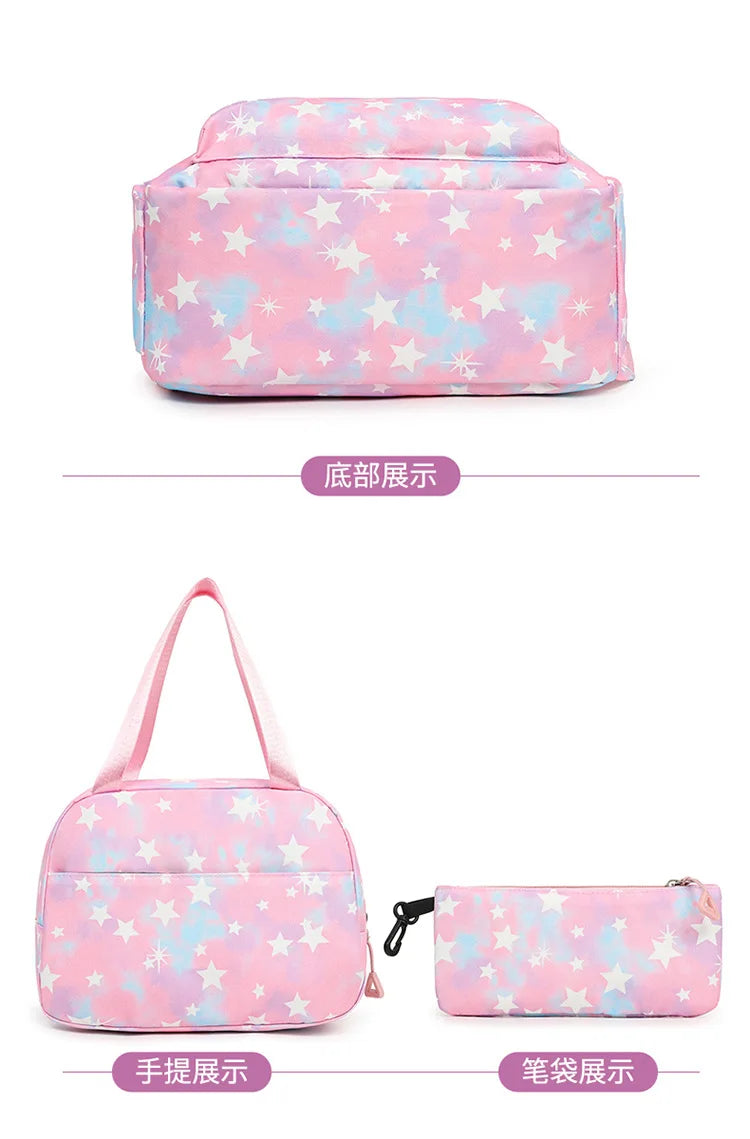 3Pcs/Set KPop Demon Hunter School Bags Girls Teens Rumi Mira Zoey Youth School Backpack Travel School Students Laptop Backpack