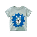 OLEKID 2025 Summer Children Boys Clothing Printed Cartoon Boys T-Shirts 2-8 Years Kids Baby Boy Tops Short Sleeve Toddler Tees
