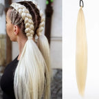 LUPU Synthetic Ponytail Extension with Elastic Tie Hair Band 26" Long Straight Colored Braiding Ponytail Ombre Pink Purple Blue