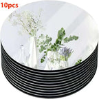10PCS 8-Inch Acrylic Round Mirrors Wedding Table Centerpieces Circle Candle Plates Wall Decor Mirror Trays for Events