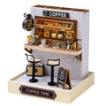 DIY 3D Puzzles Wooden Toy Miniature Dollhouse Handmade Doll House Model Building Kits Coffee House Toys For Xmas Gifts