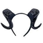 Black Demon Horn Headdress Cosplay Headwear Gothic Animal Sheep Devil Horns Headband Halloween Carnival Party Costume Props