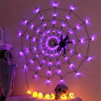 Halloween Ghost LED String Lights – Colorful Spider Web Decor