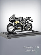 Model Diecast Motocycle Toys Ornament, 1:18/1:36 Car Rotating Rubber Rires Desktop Ornament Gifts