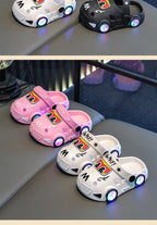New 2026 Kids Glowing Slippers Summer Outdoor Two-Way Wear Anti-Slip Cute Small Children Sandals Boys Slip-On Home Slippers