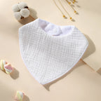 New Cotton Baby Bib Soft Waterproof Triangle Saliva Towel Adjustable Button Print Infant Boy Girl Feeding Burp Cloth Cute Bibs