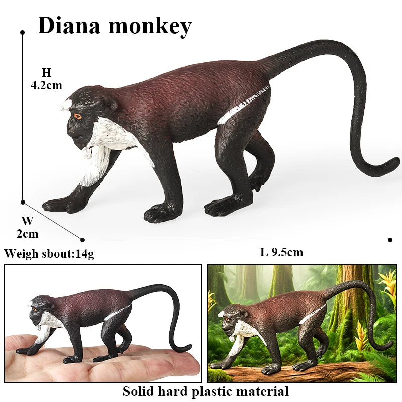 Oenux Simulation Wild Animal Chimpanzee Orangutan Gorilla Tree Sloth Monkey Model Action Figures Garden Miniature Decoration Toy