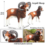 Oenux Classic Farm Animal Simulation Sheep Goat Argali Antelope Model Action Figure Poultry Figurines Cute Toy For Kid Gift