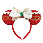 2025 New Style Mickey Minnie Ear Headband Sequin Bows Girl Adult Kids Halloween Party Cosplay Hair Accessories Princess Hairband