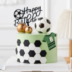 Football Boy Cake Topper Soccer Player Doll Decor for Birthday Party Sports Theme Childrens Celebration Supplies Cupcake Decor
