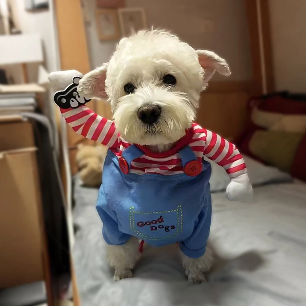 Cute Funny Dog Clothes Halloween Pet Costume For Small Big Dogs Cats Adjustable Puppy Cosplay Outfits Jumpsuit Pug Party Apparel