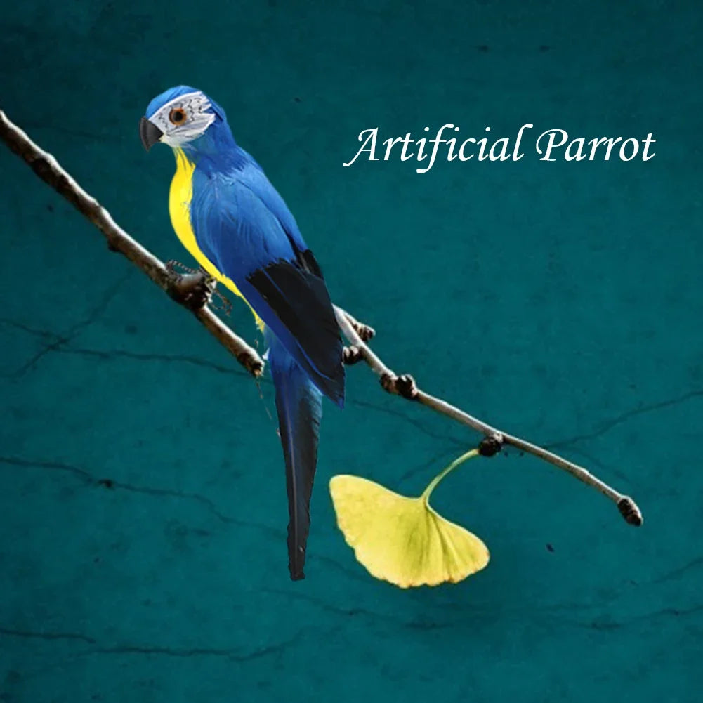 1PC Handmade Foam Feather Artificial Parrot Imitation Bird Model Figurine Foam Bird Parrot Home Garden Bird Decoration Miniature