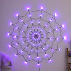 Halloween Ghost LED String Lights – Colorful Spider Web Decor
