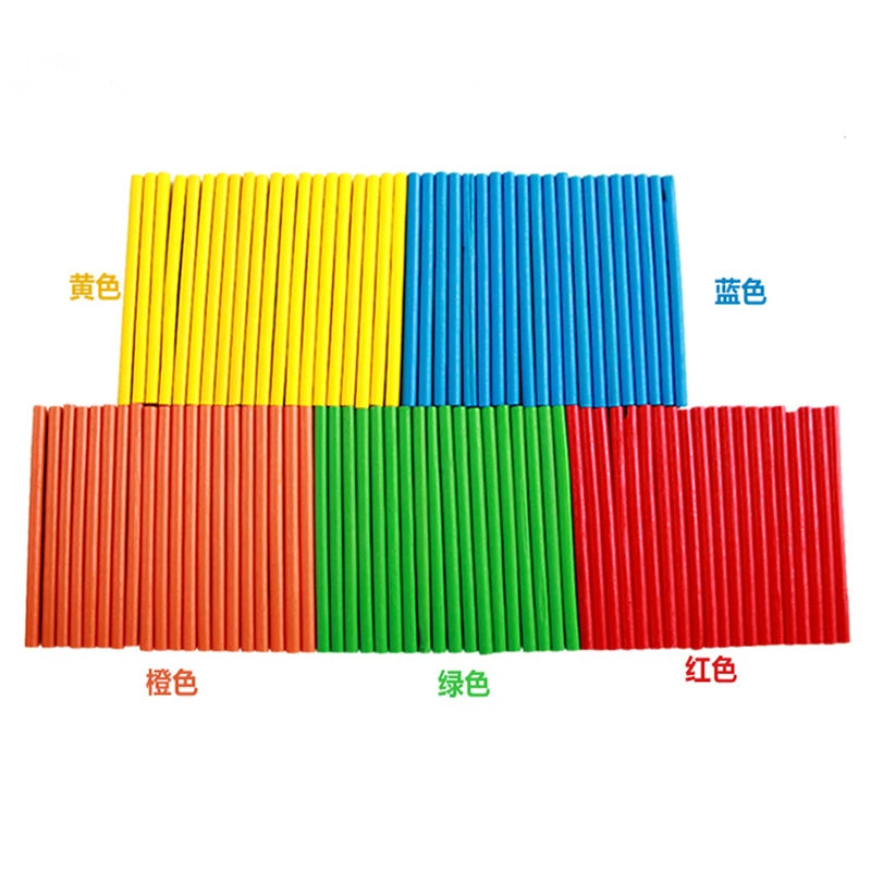 Mini Counting Sticks 100pcs Colorful Bamboo Counting Sticks Montessori Math Learning Toy ...