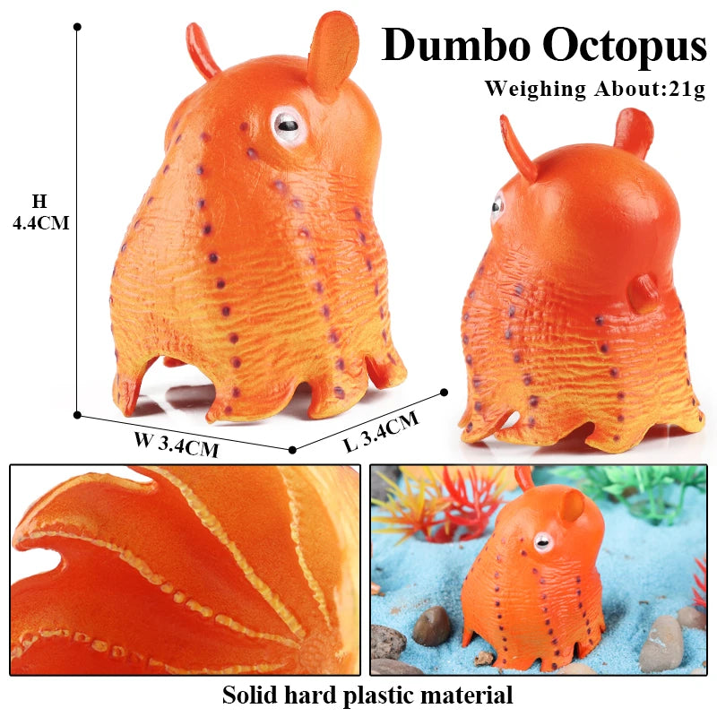 Oenux Marine Molluscs Model Simulation Squid Octopus Growth Cycle Action Figure Sealife Animals Education Collection Kids Toy