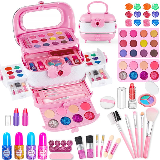 Kids Washable Makeup Kit for Girls – Toddler & Children Toy Set