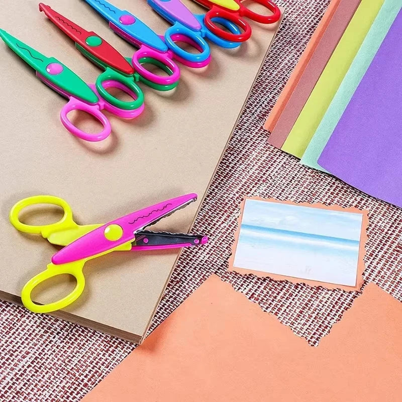 Student DIY Color Album Decorative Lace Scissors Comfortable Hand Scissors Paper Cuttings Scissors Art Safety Scissors New
